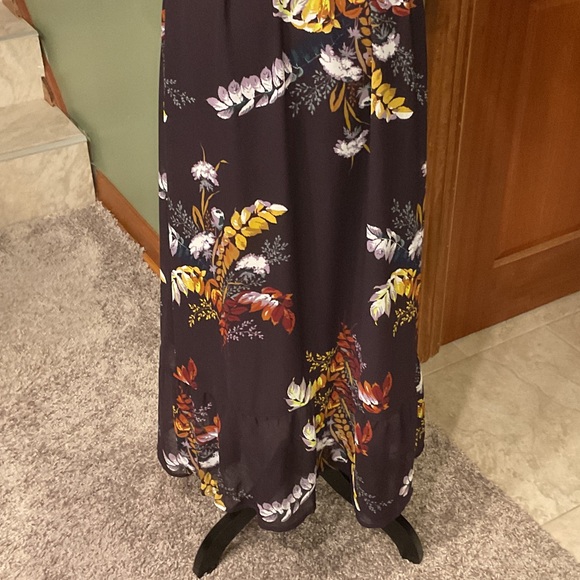Madewell Floral Wrap Maxi Dress - Black with Yellow and Red, Size M - Picture 6 of 6